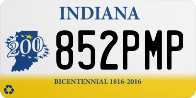IN license plate 852PMP