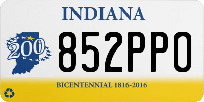 IN license plate 852PPO