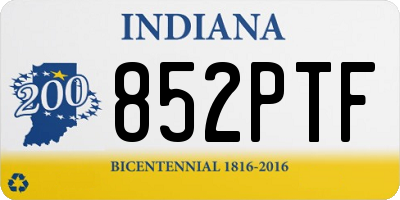 IN license plate 852PTF