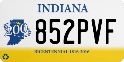 IN license plate 852PVF