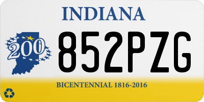 IN license plate 852PZG