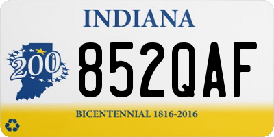 IN license plate 852QAF
