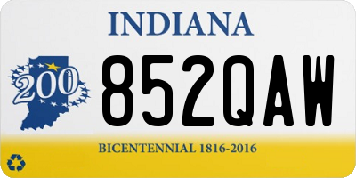 IN license plate 852QAW