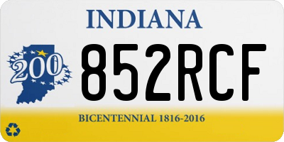 IN license plate 852RCF