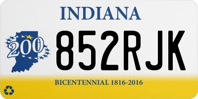 IN license plate 852RJK