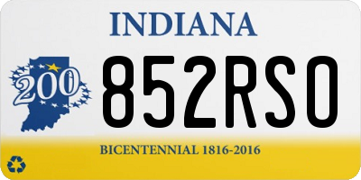 IN license plate 852RSO