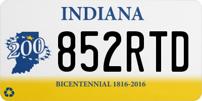 IN license plate 852RTD
