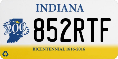 IN license plate 852RTF