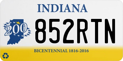 IN license plate 852RTN