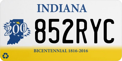 IN license plate 852RYC