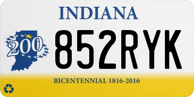 IN license plate 852RYK