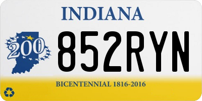 IN license plate 852RYN