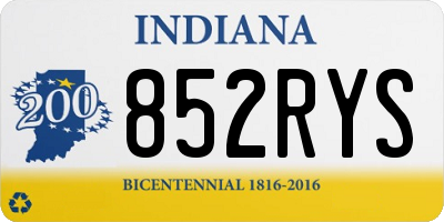 IN license plate 852RYS