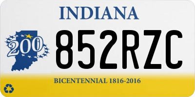 IN license plate 852RZC