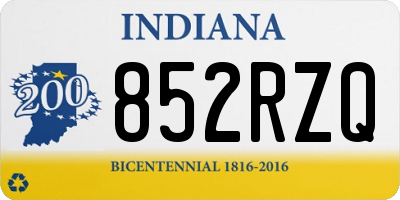 IN license plate 852RZQ