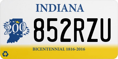 IN license plate 852RZU