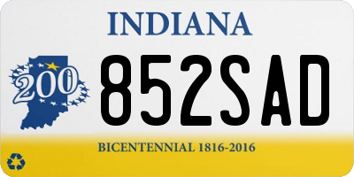 IN license plate 852SAD