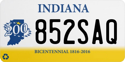 IN license plate 852SAQ
