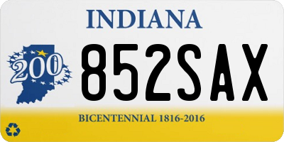 IN license plate 852SAX