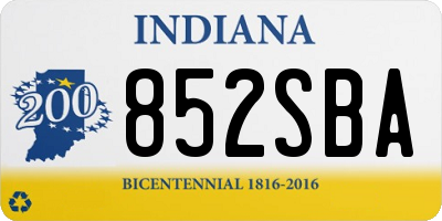 IN license plate 852SBA