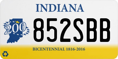 IN license plate 852SBB