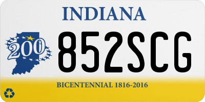 IN license plate 852SCG