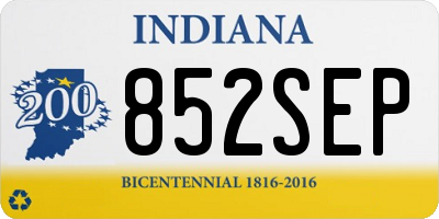 IN license plate 852SEP