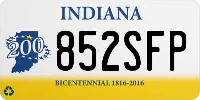 IN license plate 852SFP