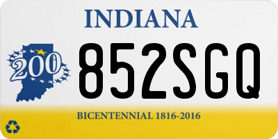 IN license plate 852SGQ