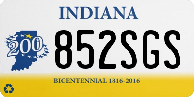 IN license plate 852SGS