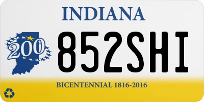 IN license plate 852SHI