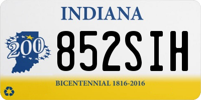IN license plate 852SIH