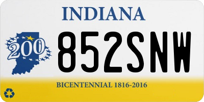 IN license plate 852SNW