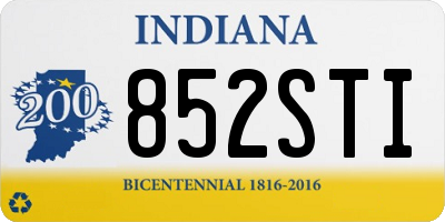 IN license plate 852STI