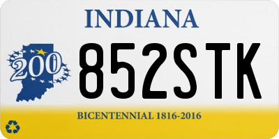 IN license plate 852STK