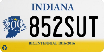 IN license plate 852SUT