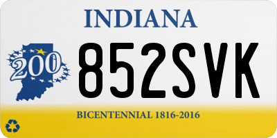 IN license plate 852SVK