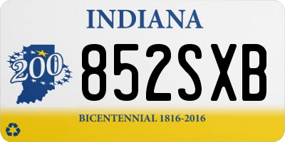 IN license plate 852SXB