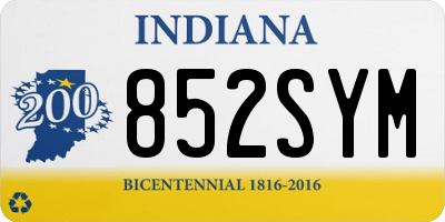 IN license plate 852SYM