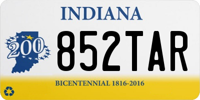 IN license plate 852TAR