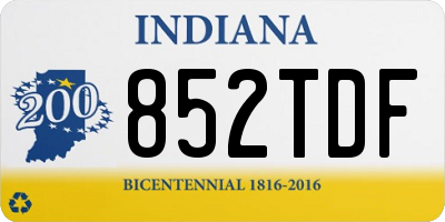IN license plate 852TDF