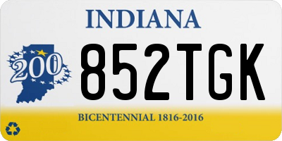 IN license plate 852TGK
