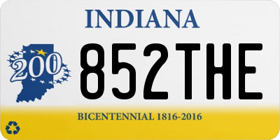 IN license plate 852THE