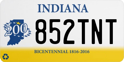 IN license plate 852TNT