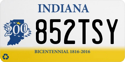 IN license plate 852TSY
