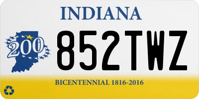 IN license plate 852TWZ