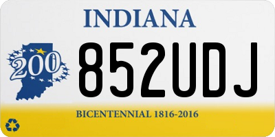 IN license plate 852UDJ