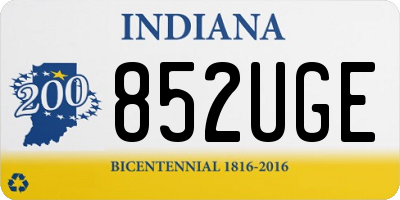 IN license plate 852UGE
