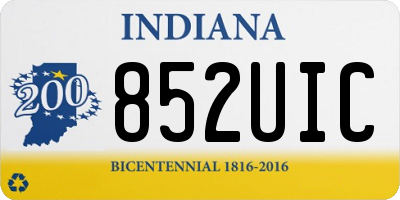 IN license plate 852UIC
