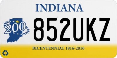 IN license plate 852UKZ